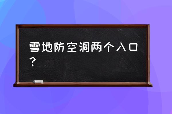 绝地求生雪地空投洞怎么进 雪地防空洞两个入口？