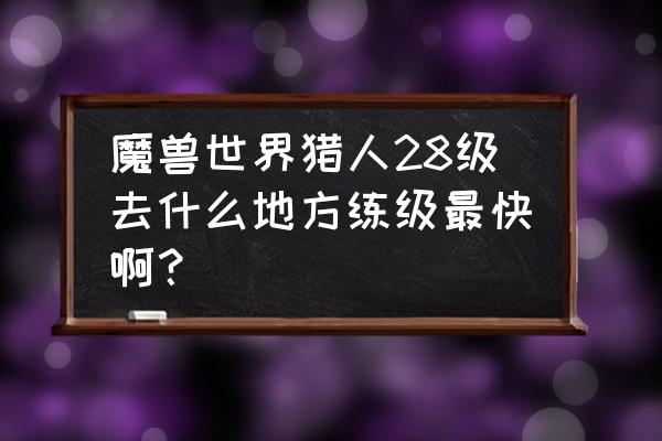 魔兽世界28级五开去哪升级 魔兽世界猎人28级去什么地方练级最快啊？