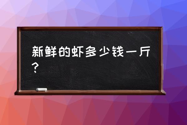 衢州活虾批发价多少钱一斤 新鲜的虾多少钱一斤？