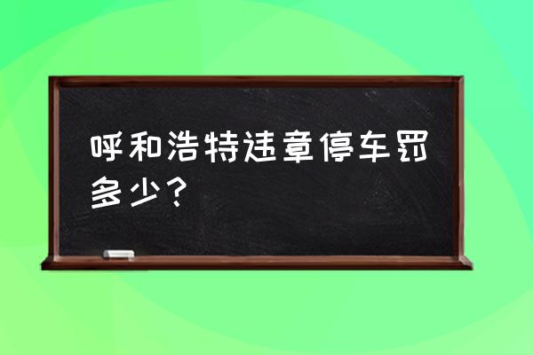 呼和浩特违章停车蓝单怎么处罚 呼和浩特违章停车罚多少？