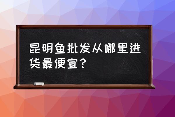 昆明市水产品批发市场在哪里 昆明鱼批发从哪里进货最便宜？