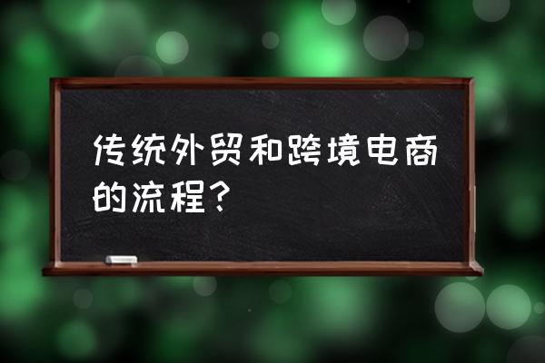 跨境电商外贸出口流程是什么 传统外贸和跨境电商的流程？