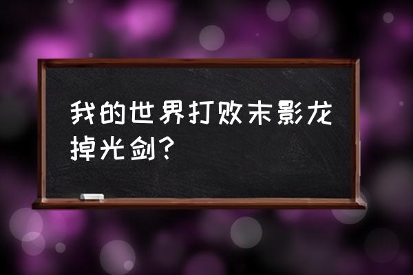 我的世界打末影龙掉什么 我的世界打败末影龙掉光剑？