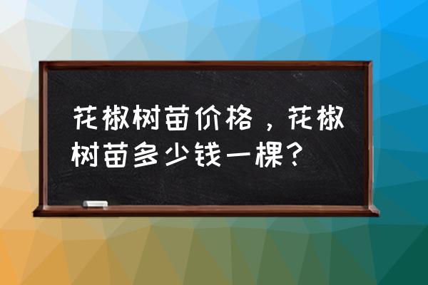 花椒树苗批发价格一般多少钱 花椒树苗价格，花椒树苗多少钱一棵？