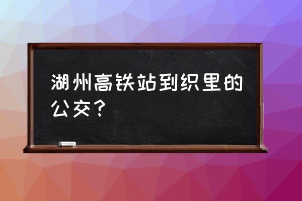 湖州东站到织里童装城近吗 湖州高铁站到织里的公交？