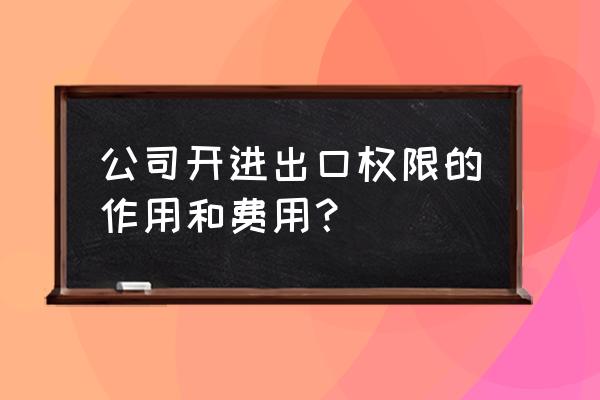 办理进出口许可证每年给多少 公司开进出口权限的作用和费用？