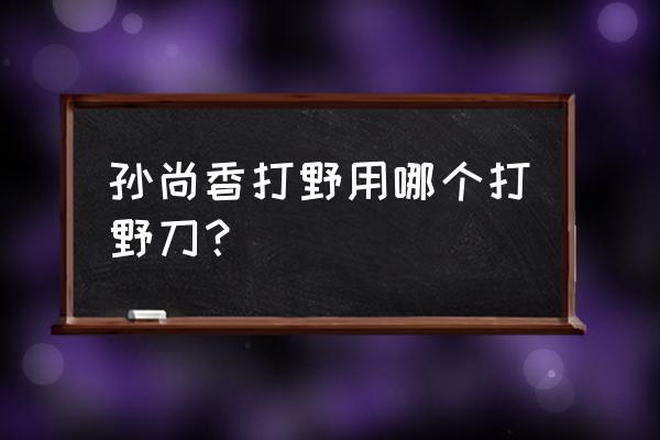 王者荣耀怎么玩好孙尚香打野 孙尚香打野用哪个打野刀？