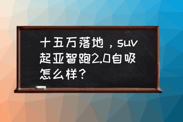 适合女生的15万口碑最佳的suv 十五万落地，suv起亚智跑2.0自吸怎么样？