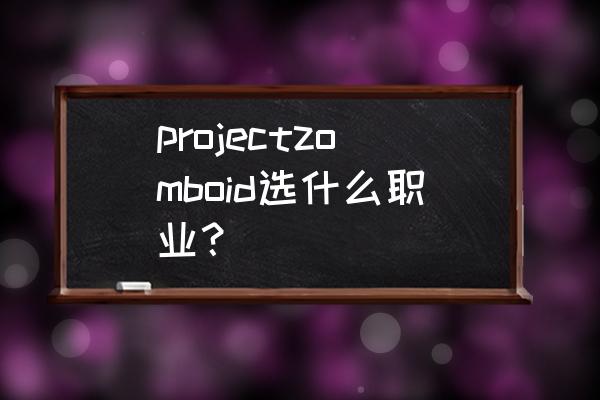 projectzomboid怎么两个人玩 projectzomboid选什么职业？