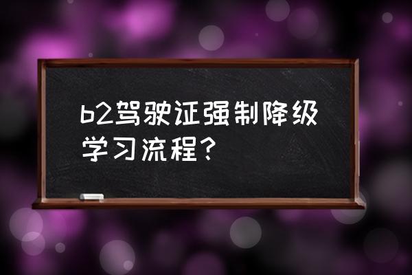 b2扣了3分该怎么学习 b2驾驶证强制降级学习流程？