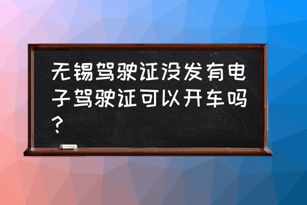 无锡电子驾照申请流程 无锡驾驶证没发有电子驾驶证可以开车吗？